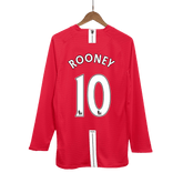 Maillot de football rétro Manchester United ROONEY #10 Domicile 2007/08 - Manches longues