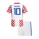 MODRIĆ #10 Kids Fan Croatia Home Soccer Jersey Kit (Jersey+Shorts) World Cup 2026 Red&White