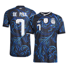 DE PAUL #7 Player Version Argentina Away Soccer Jersey World Cup 2026 Black