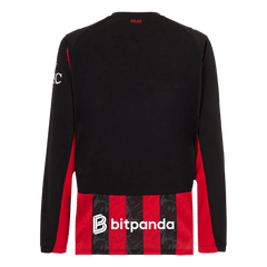 AC Milan Home Long Sleeve Soccer Jersey 25/26 Red&Black