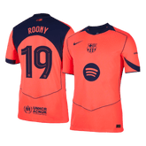 ROONY #19 Authentic Barcelona Third Away Soccer Jersey 25/26 Orange- UCL