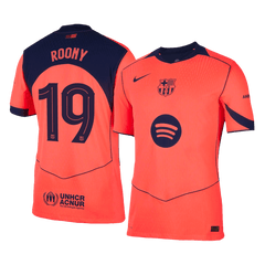 ROONY #19 Authentic Barcelona Third Away Soccer Jersey 25/26 Orange- UCL