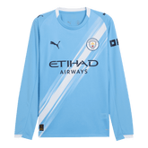 Manchester City Home Long Sleeve Soccer Jersey 2025/26 Blue