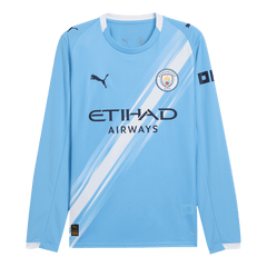 Manchester City Home Long Sleeve Soccer Jersey 2025/26 Blue