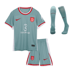 Atletico Madrid Away Soccer Jersey Kit 2024/25 Kids(Jersey+Shorts+Socks)