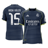 ARDA GÜLER #15 Authentic Real Madrid Away Soccer Jersey 2025/26 Navy