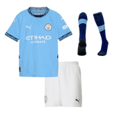 Maillot domicile Manchester City 2024/25 pour enfant (maillot, short, chaussettes)