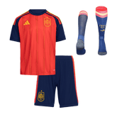 Kid's Spain Home Soccer Jersey Kit(Jersey+Shorts+Socks) World Cup 2026 Red