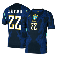 JOÃO PEDRO #22 Player Version Brazil Away Soccer Jersey World Cup 2026 Navy