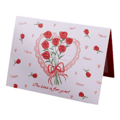 Custom Rose Heart Valentine's Day Card Red