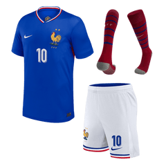 France MBAPPE #10 Home Jersey Kit EURO 2024 Kids(Jersey+Shorts+Socks)