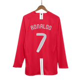 Maillot de football rétro Manchester United Ronaldo #7 Domicile 2007/08 - Manches longues (Finale UCL)