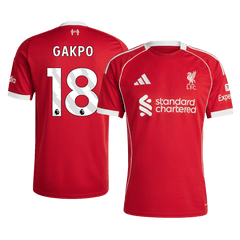 GAKPO #18 Liverpool Home Soccer Jersey 25/26 Red