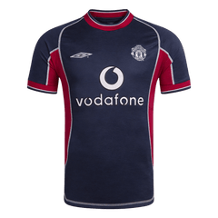 Men Retro Fan Version 00/01 Manchester United Third Soccer Jersey Navy