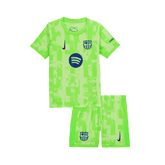 Barcelona Auswärts-Fußballtrikot 2024/25 für Kinder (Trikot + Shorts) – UCL (Spotify-Logo ohne Text)