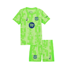 Barcelona Third Away Soccer Jersey Kit 2024/25 Kids(Jersey+Shorts) - UCL (Spotify Logo Without Text)