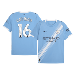 RODRIGO #16 Manchester City Home Soccer Jersey 2025/26 Blue
