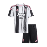 Kid's Juventus Home Soccer Jersey Kit(Jersey+Shorts) 2025/26 Black&White