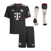 Kid's Bayern Munich Third Away Soccer Jersey Kit(Jersey+Shorts+Socks) 25/26 Black