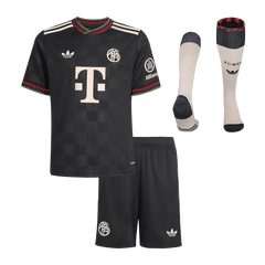 Kid's Bayern Munich Third Away Soccer Jersey Kit(Jersey+Shorts+Socks) 25/26 Black