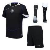 25/26 Chelsea Third Away Soccer Jersey Kit(Jersey+Shorts+Socks) Black