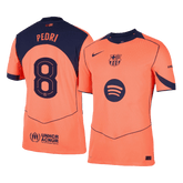 PEDRI #8 Authentic Barcelona Third Away Soccer Jersey 25/26 Orange- UCL