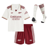 Kid's Arsenal Third Away Soccer Jersey Kit(Jersey+Shorts+Socks) 25/26 White