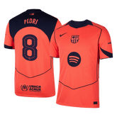 PEDRI #8 Barcelona Third Away Soccer Jersey 2025/26 Orange- UCL