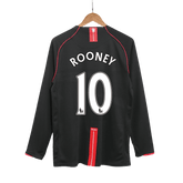 Maillot de football rétro extérieur Manchester United ROONEY #10 2007/08 - Manches longues
