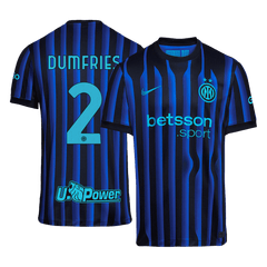 DUMFRIES #2 Inter Milan Home Soccer Jersey 2025/26 Blue&Black