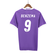 Real Madrid BENZEMA #9 Auswärts-Fußballtrikot Retro 2016/17