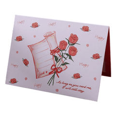 Custom Rose Reel Valentine's Day Card Red