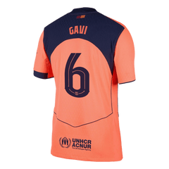 GAVI #6 Authentic Barcelona Third Away Soccer Jersey 25/26 Orange- UCL