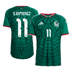 S.GIMENEZ#11 Player Version Mexico Home Soccer Jersey World Cup 2026 Green