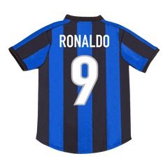 Maillot de football rétro Inter Milan RONALDO #9 Domicile 1999/00