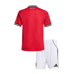 Kid's Manchester United Home Soccer Jersey Kit(Jersey+Shorts) 2025/26 Red