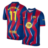 RAPHINHA #11 Barcelona Fourth Soccer Jersey 25/26 Red&Blue