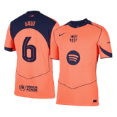 GAVI #6 Authentic Barcelona Third Away Soccer Jersey 25/26 Orange- UCL