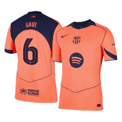 GAVI #6 Authentic Barcelona Third Away Soccer Jersey 25/26 Orange- UCL
