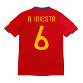 Spanien A. INIESTA #6 Heim-Fußballtrikot Retro 2010