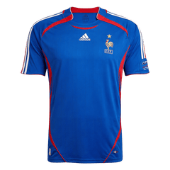 Men Retro Fan Version France Home Soccer Jersey World Cup 2006 Blue