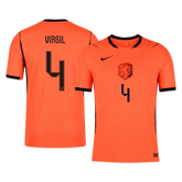 VIRGIL #4 Player Version Netherlands Home Soccer Jersey World Cup 2026 Orange