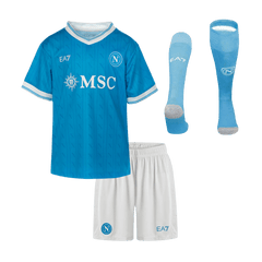 Kid's Napoli Home Soccer Jersey Kit(Jersey+Shorts+Socks) 25/26 Blue