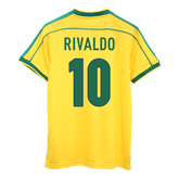 Maillot de football rétro domicile Brésil RIVALDO #10 1998