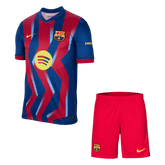 Barcelona Fourth Soccer Jersey Kit(Jersey+Shorts) 25/26 Red&Blue