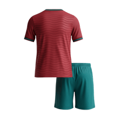 Kid's Portugal Home Soccer Jersey Kit(Jersey+Shorts) World Cup 2026 Red