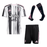 Juventus Home Soccer Jersey Kit(Jersey+Shorts+Socks) 2025/26 Black&White