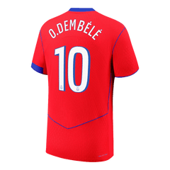 O.DEMBÉLÉ #10 Authentic PSG Third Away Soccer Jersey 25/26 Red