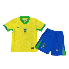 Brazil Home Jersey Kit Copa America 2024 Kids(Jersey+Shorts)