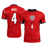 RICE #4 Player Version England Away Soccer Jersey World Cup 2026 Red